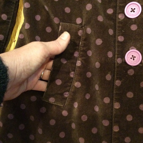 Mini Boden 11 12 Velvet Pea Coat 11/12 polka dot - Picture 6 of 10